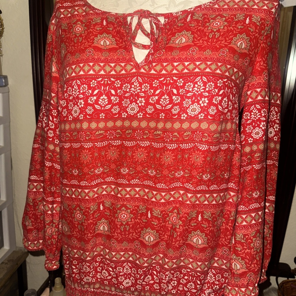 Lucky Brand, Ladies Small Red Top